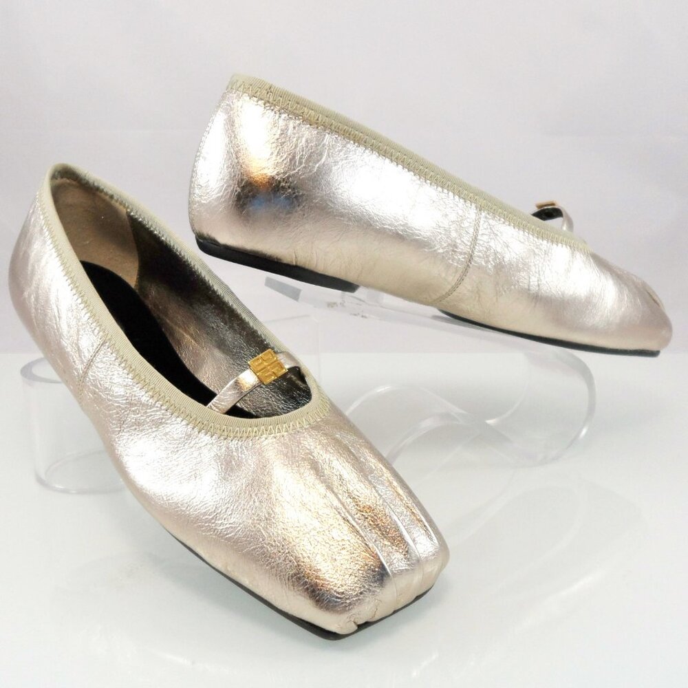 NIB$775 GIVENCHY Embellished Pleated Metallic 4G Ballerina Slip-On Flats 36 6 - Picture 8 of 16